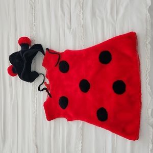 Kids Halloween Lady Bug Top and Hat 2T/3T